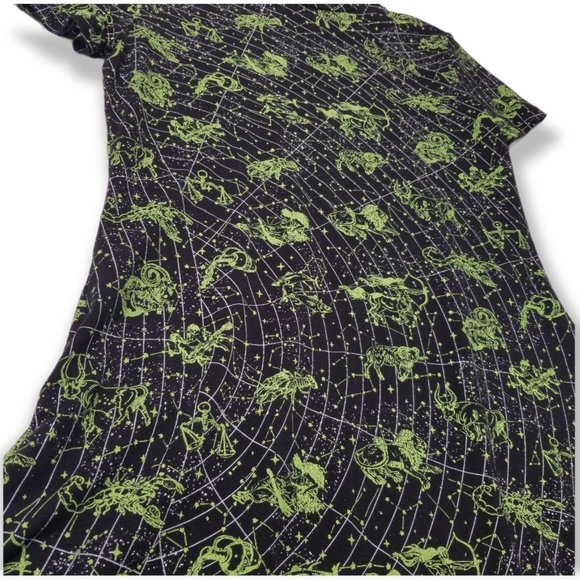 Dolls Kill Horoscopez Constellation Mini Dress Short Sleeve Mock Neck Zodiac - Picture 7 of 9